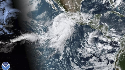 Hurricane Hilary grows rapidly off Mexico. Rare tropical storm watch issued for California.