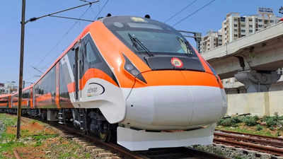 Exclusive: New orange Vande Bharat Express hits the tracks; watch video & see pics of new Indian Railways train