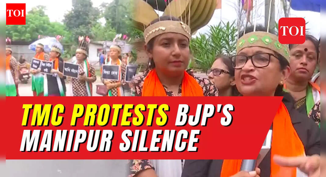 Trinamool Congress women's wing workers protest BJP's Manipur silence ...