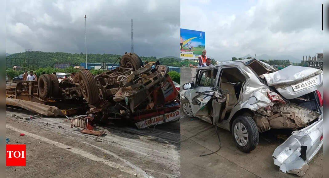 Mumbai Pune Expressway Accident: Two killed, four injured as container ...