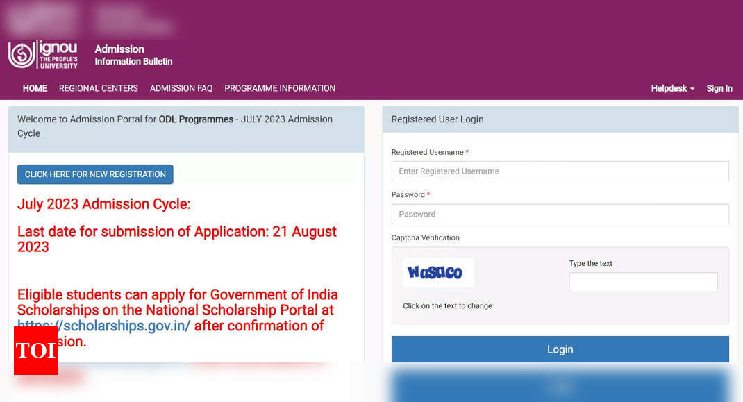 IGNOU July 2023 registration closing today, apply at ignou.ac.in