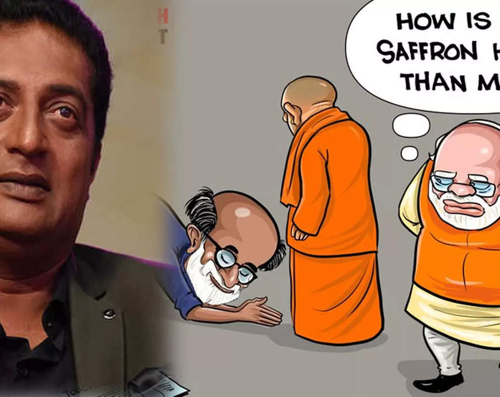 
Politcial war erupts after Prakash Raj shares cartoon of Rajinikanth touching Uttar Pradesh CM Yogi Adityanath's feet
