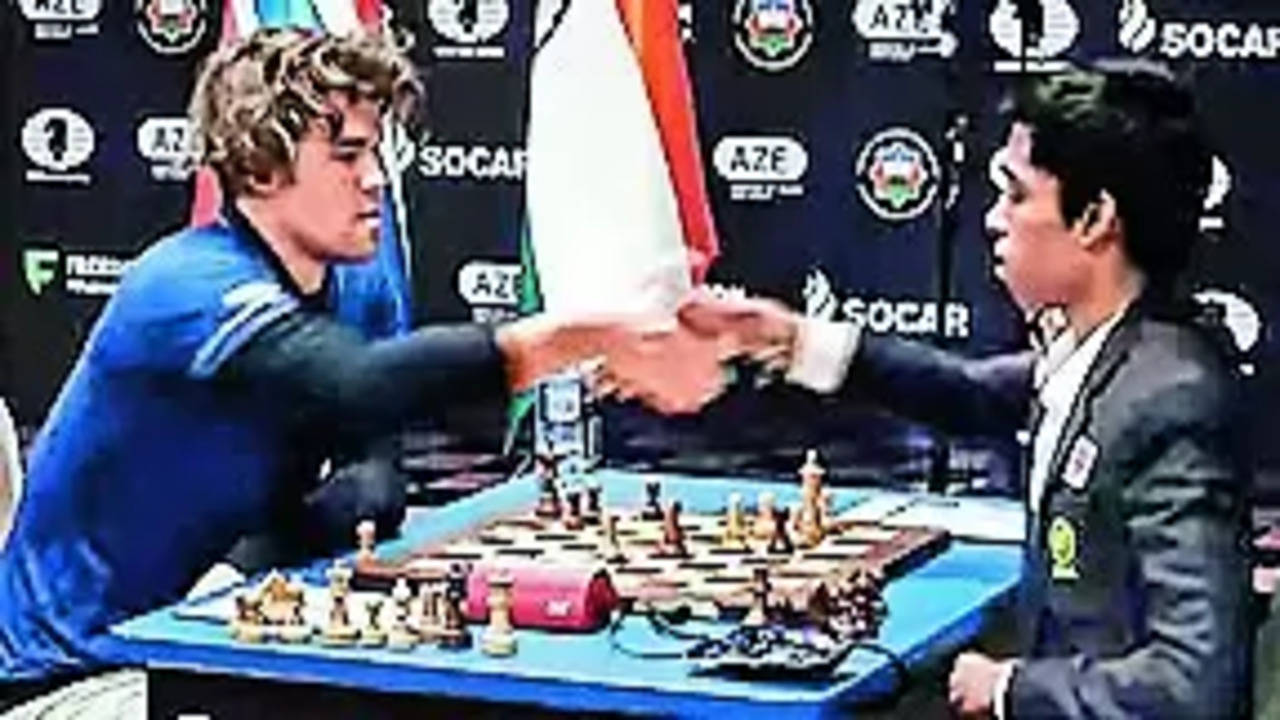 World no.1 Magnus Carlsen Vs Praggnanandhaa. Game 1 and 2 were a Draw