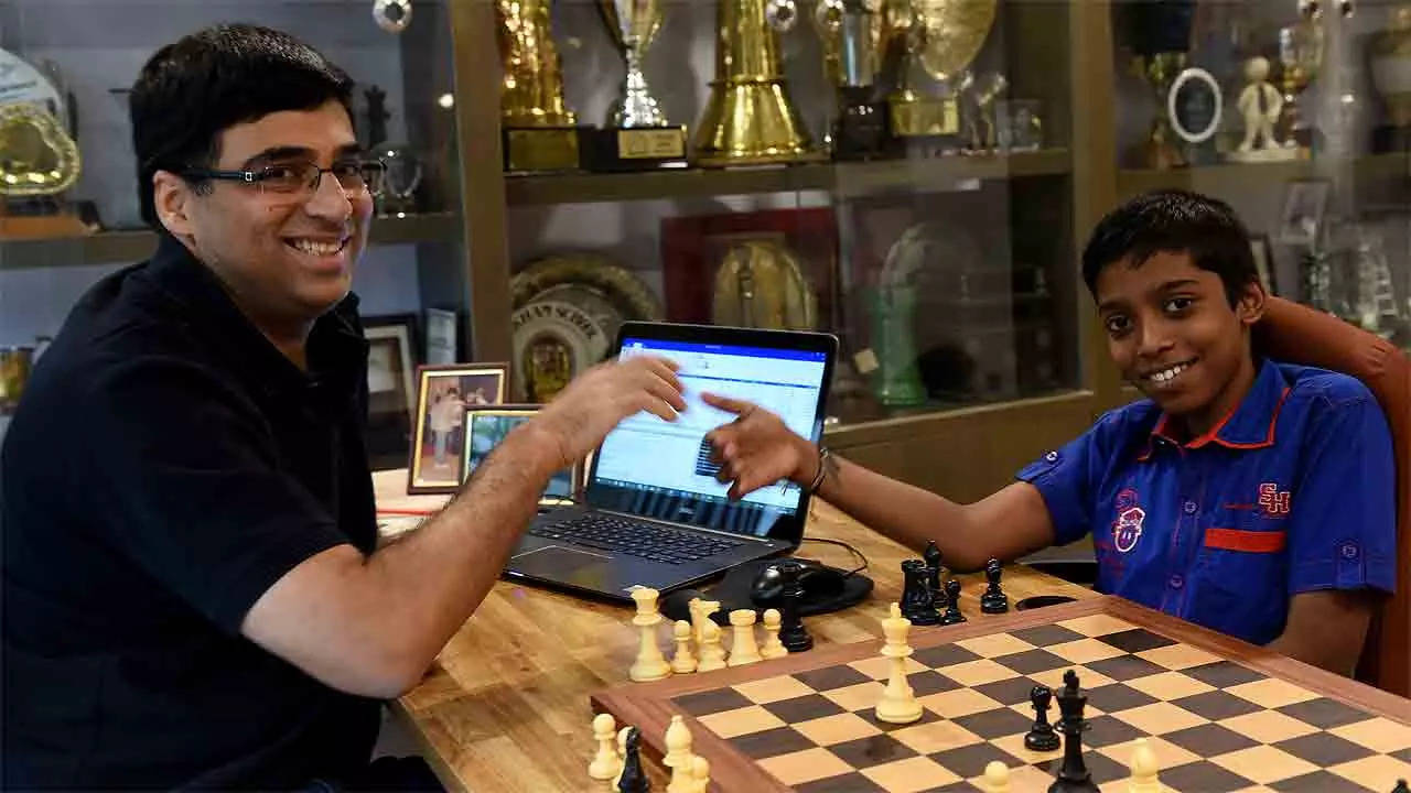 Replying to @High IQ Chess Vishy Anand vs Praggnanandhaa Part 1 #chess