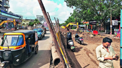Dug up road in Wakad leaves residents hassled