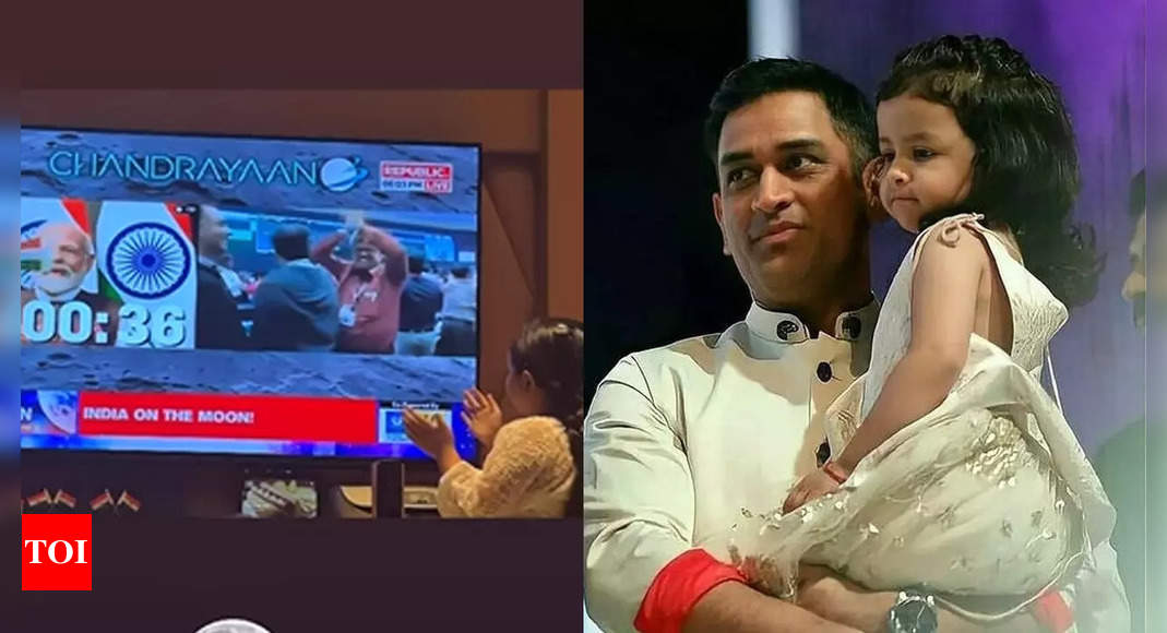 WATCH: MS Dhoni’s daughter Ziva celebrates successful landing of Chandrayaan-3 | Off the field News – Times of India