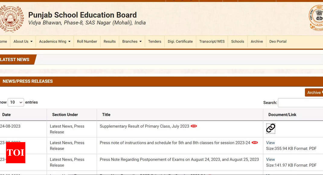 PSEB class 5th result 2022 announced @pseb.ac.in, get direct link