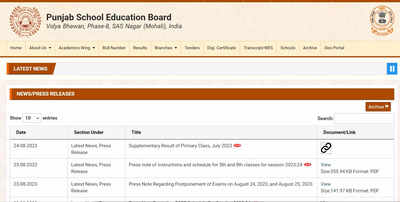 PSEB 12th Result 2023 pseb.ac.in Check To Download Punjab Board