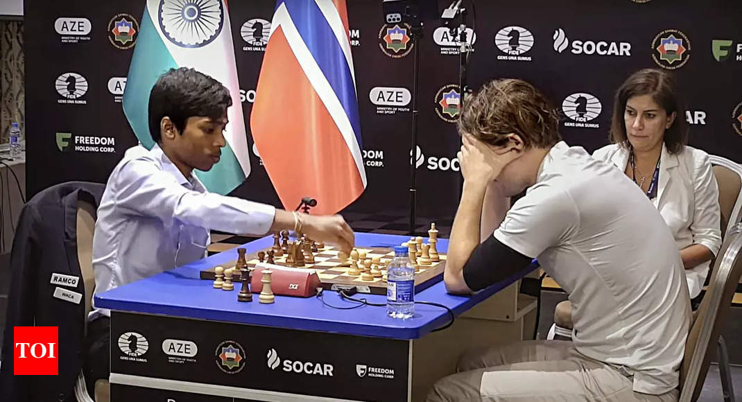 Thrilling final moments between Magnus Carlsen vs Praggnanandhaa
