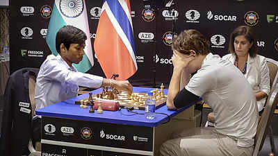 World no.1 Magnus Carlsen Vs Praggnanandhaa. Game 1 and 2 were a Draw