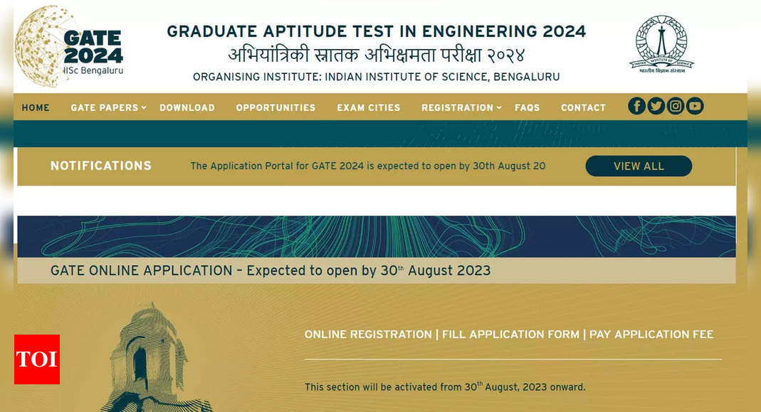 GATE 2024: Application registration to begin on Aug 30, exam from Feb 3