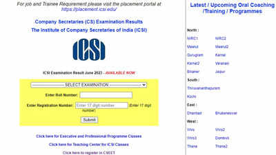 ICSI CS June 2023 Result For Professional Programmes Announced On Icsi ...