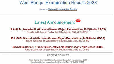 Calcutta University announces B.A./B.Sc. Semester-VI results 2023 on wbresults.nic.in; Download here