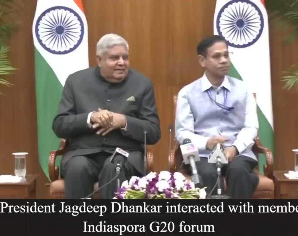 
Delhi: Vice President Jagdeep Dhankar interacted with members of Indiaspora G20 forum members
