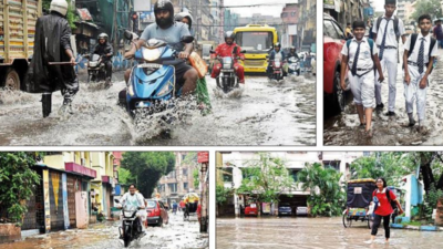 Rain slows down traffic, drainage work leads to flooding in Behala and Bypass