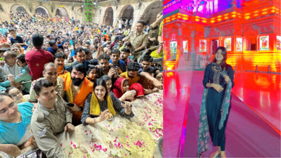 Anjali Arora visits Vrindavan to seek blessings, wins hearts by obliging her fans with selfies and interacting with them