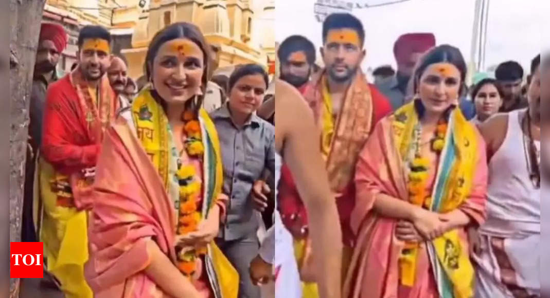 Parineeti Chopra and Raghav Chadha visit Ujjain temple to seek blessings ahead of their wedding – WATCH | Hindi Movie News – Times of India