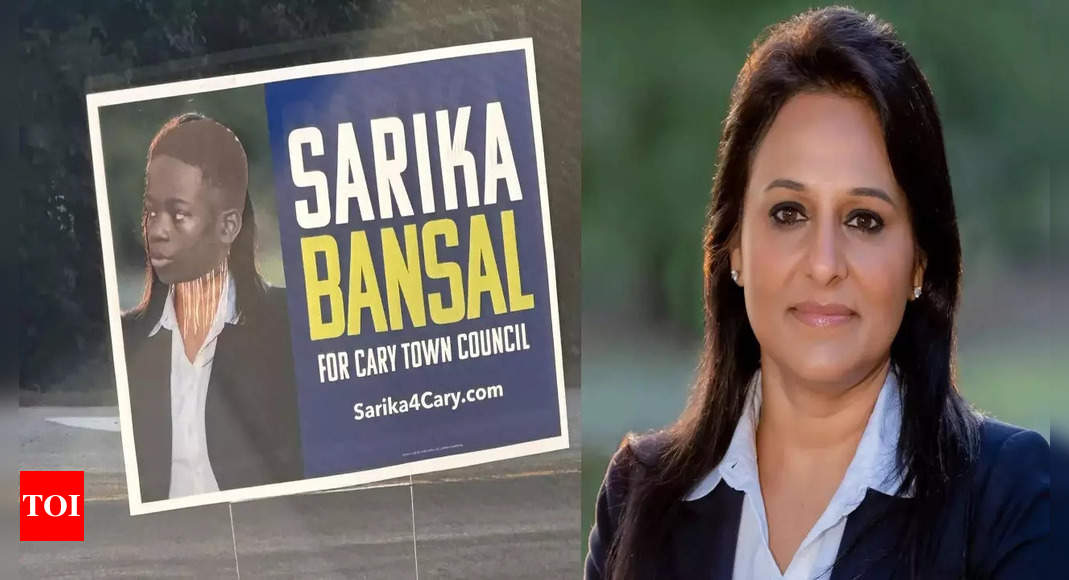 Indian-origin town council candidate’s campaign sign defaced in US – Times of India