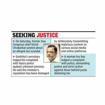 Godinho’s secretary files complaint after Chodankar’s sex scandal post