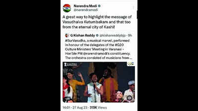 Modi praises ‘Sur Vasudha’ in X post