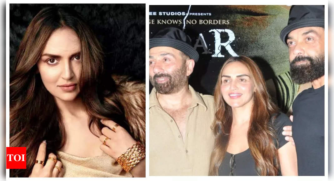 Esha Deol REACTS to her viral photo with Sunny Deol and Bobby Deol at ‘Gadar 2’ screening: ‘We have a lot of pictures together in our family’ – Exclusive | Hindi Movie News – Times of India