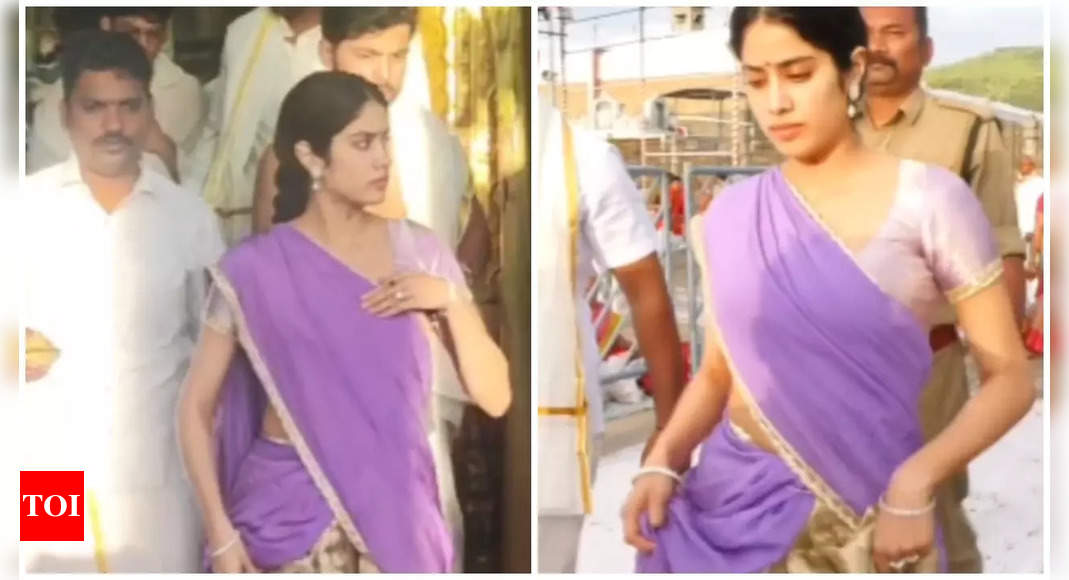 Janhvi Kapoor spotted wearing HUGE diamond ring as she visits Tirumala temple with boyfriend Shikhar Pahariya ahead of Onam | Hindi Movie News – Times of India