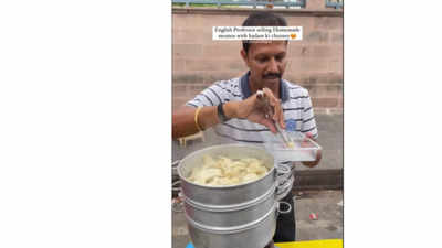 English Professor selling momos goes viral on the internet, netizens react