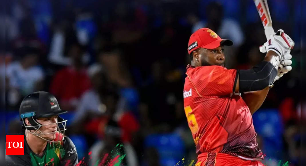 Watch: Kieron Pollard smashes 4 monstrous sixes in a single over in CPL | Cricket News – Times of India