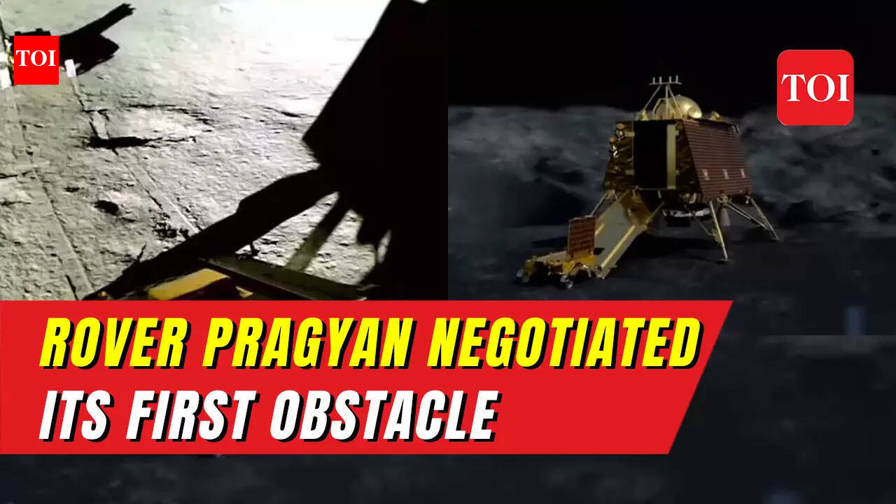 Chandrayaan-3: Rover Pragyan crosses first lunar obstacle on Moon, a ...