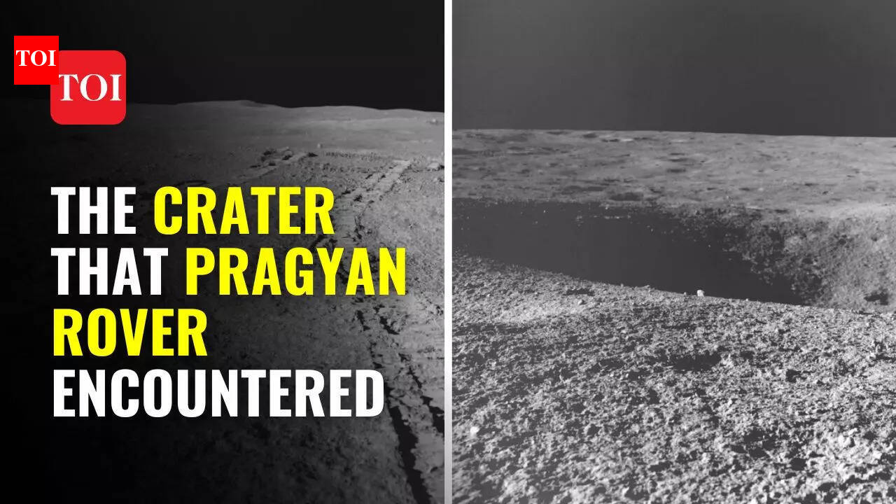 Pragyan Rover encounters a crater!