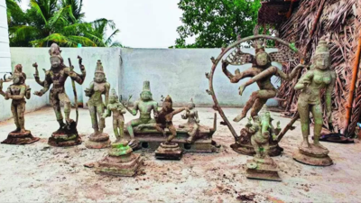 10 antique idols recovered from construction site