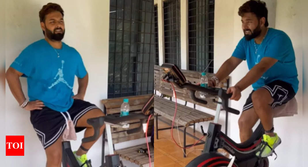 Rishabh Pant rehab video goes viral: Grip, twist, paddle | Cricket News – Times of India