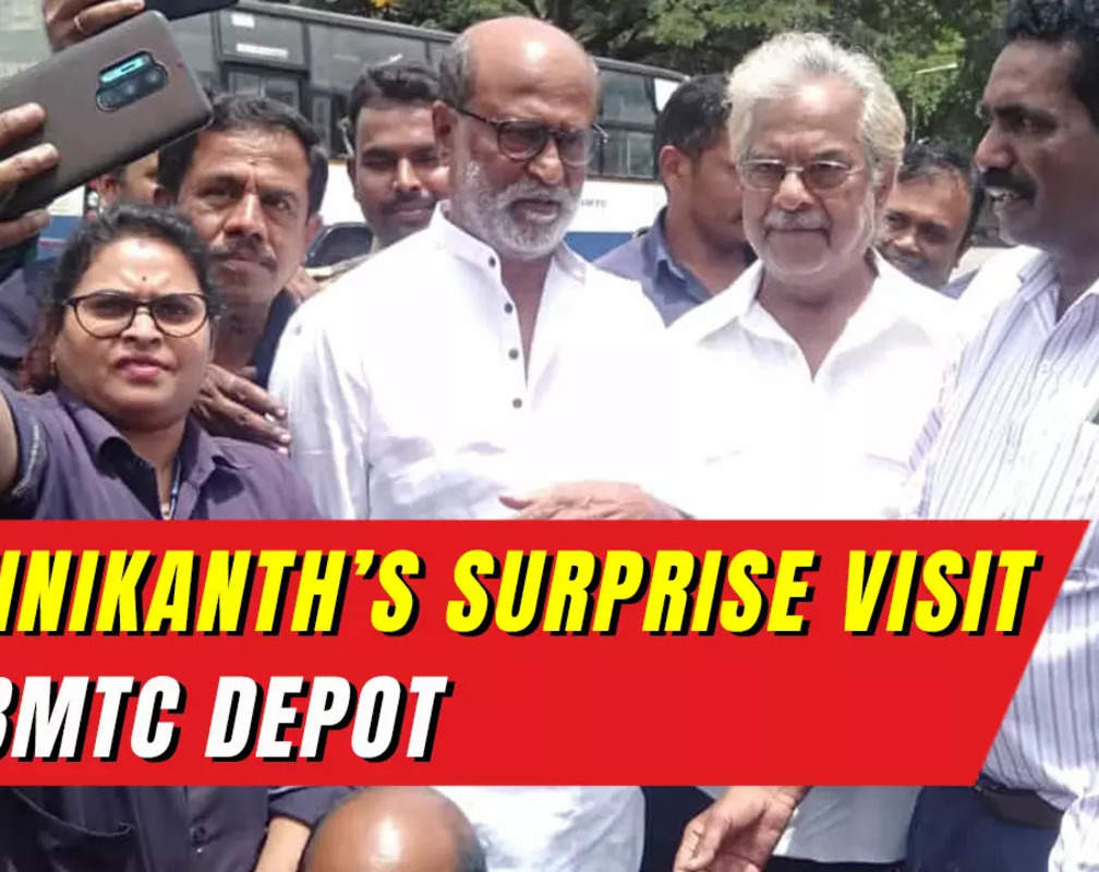 
Surprise visit! Rajinikanth recalls his days as a bus conductor during visit to BMTC depot

