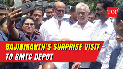 Surprise visit! Rajinikanth recalls his days as a bus conductor during visit to BMTC depot