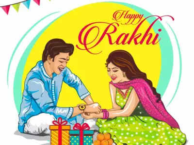 Happy raksha bandhan flower wristband accessory Vector Image