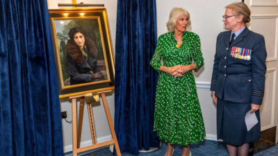 Queen Camilla unveils portrait of British Indian spy Noor Inayat Khan in London
