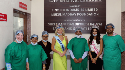 Miss World 2023 Karolina Bielawska, Miss India 2023 Sini Shetty visits Pune's Sassoon General Hospital