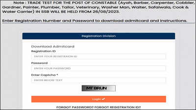 SSB Trade Test Admit Cards released on ssbrectt.gov.in; Download here