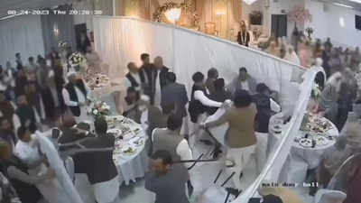 Watch: Pakistani wedding in UK descends into mass brawl as guests hurl chairs at each other