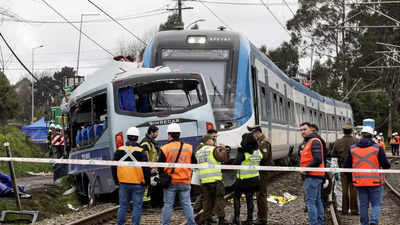 At least 7 killed in Chile when a train crashes into a minibus at a railway crossing