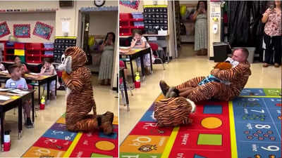 Heartwarming! US soldier dressed as mascot surprises son after being away for a year