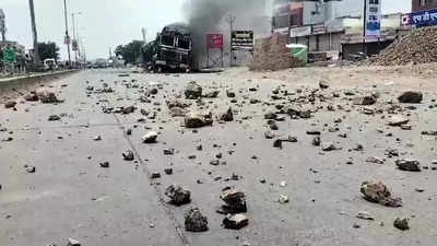 350 booked for Jalna riot; cop vehicle in Sharad Pawar convoy stoned