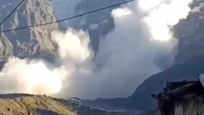 Watch: Avalanche hits Sumeru mountain behind Kedarnath temple in Uttarakhand