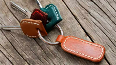 Customize PU Leather Wrist Strap Initial Key Chain