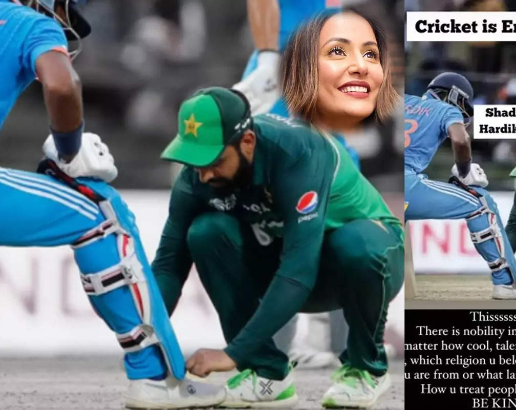 
Pak cricketer Shadab Khan ties Hardik Pandya's shoelace, Hina Khan lauds the heartwarming moment, says ‘There is nobility in compassion’
