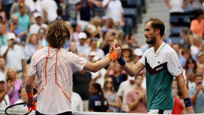 Daniil Medvedev douses Andrey Rublev with 'cold shower' to reach US Open semis