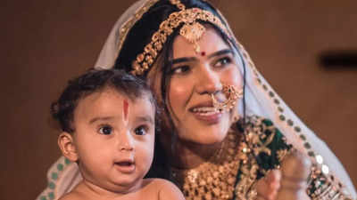 Janmashtami joy: Khushi Shah and son adorn matching Radhe Krishna attire