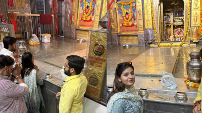 Lock Upp fame Anjali Arora visits Khatu Shyam temple on Janmashtami