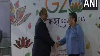 Minister of economy of United Mexican states Raquel Buenrostro Sanchez arrives in New Delhi for G20 summit