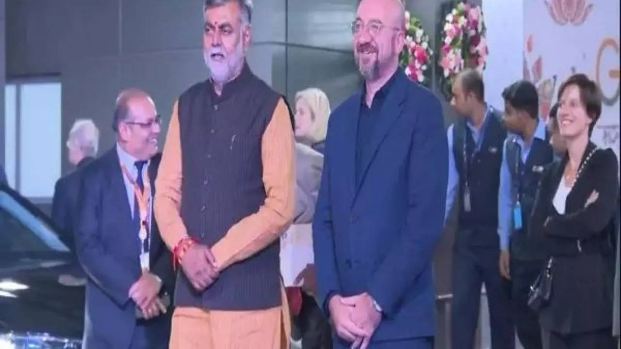 European Council President Charles Michel arrives in Delhi ahead of G20 Summit – Times of India